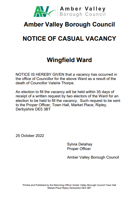 Wingfield Ward vacancy