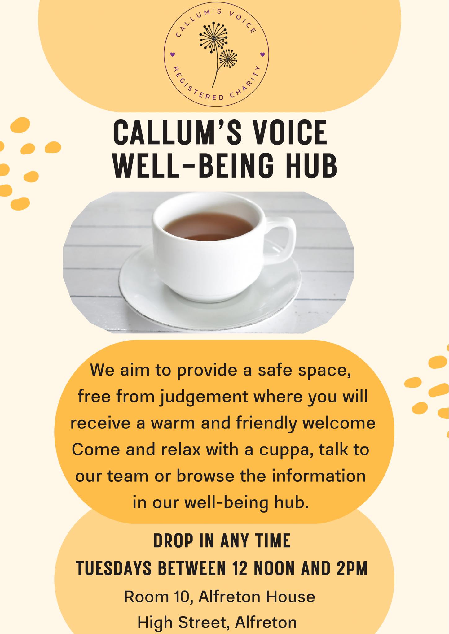 Callum's Voice will open a wellbeing hub in Alfreton