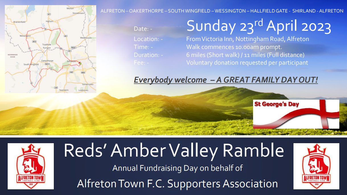 The Reds Amber Valley Ramble will take place on April 23