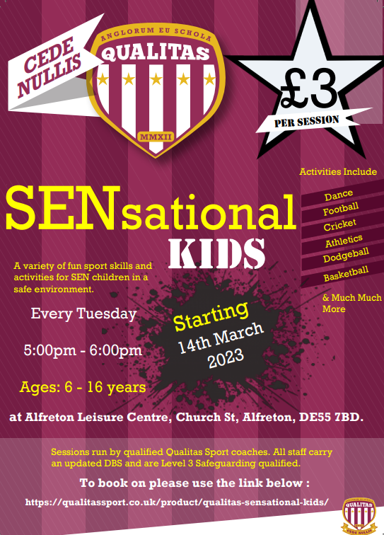 SENsational Kids, organised by Qualitas Sport, is a new club designed for children with SEN.