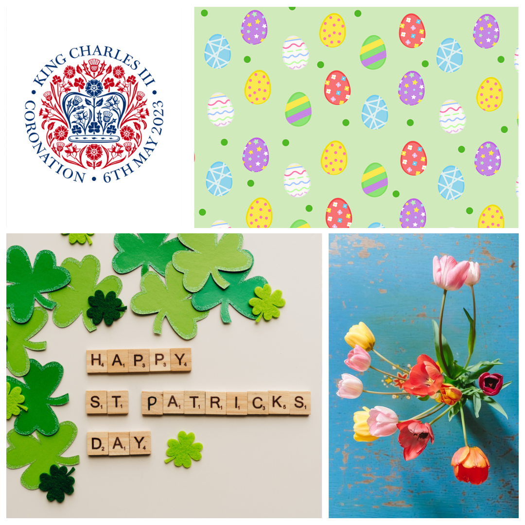 Easter events, St Patrick's Day and King's Coronation