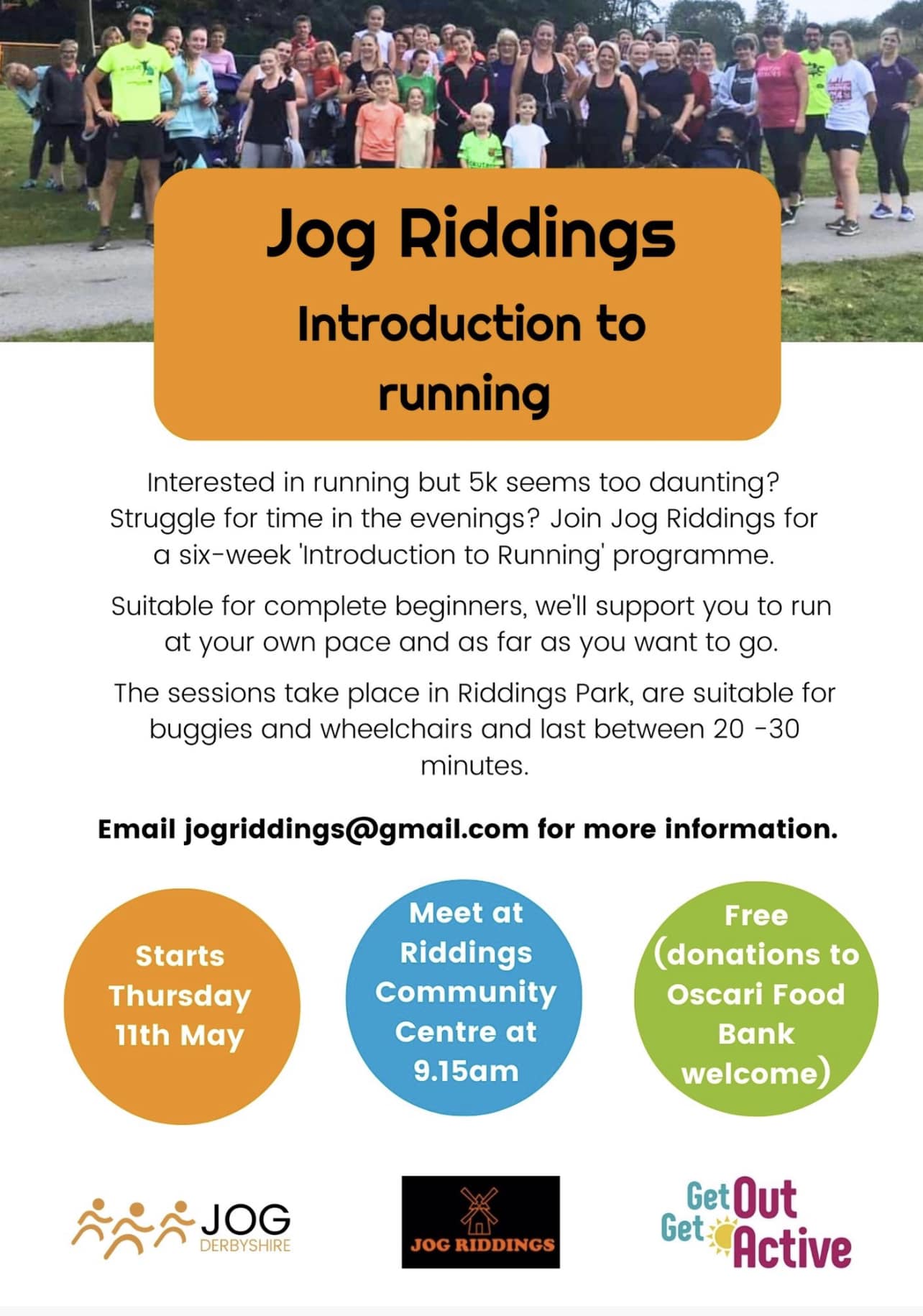 Jog Riddings will host a new Introduction to Running Class