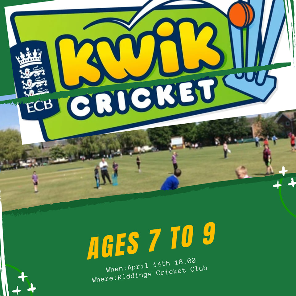 Kwik Cricket starts at Riddings Cricket Club on April 14