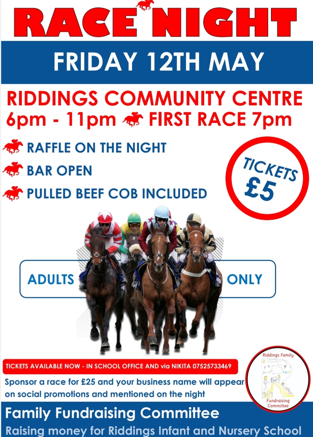 Race Night at Riddings Park Community Centre will raise money for Riddings Infant and Nursery School