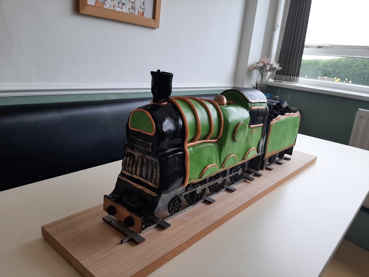 David Nieper raised hundreds of pounds for Midland Railway - Butterley after it was vandalised in January 2023. Cake made by Julie Bailey, owner of Just Add Candles