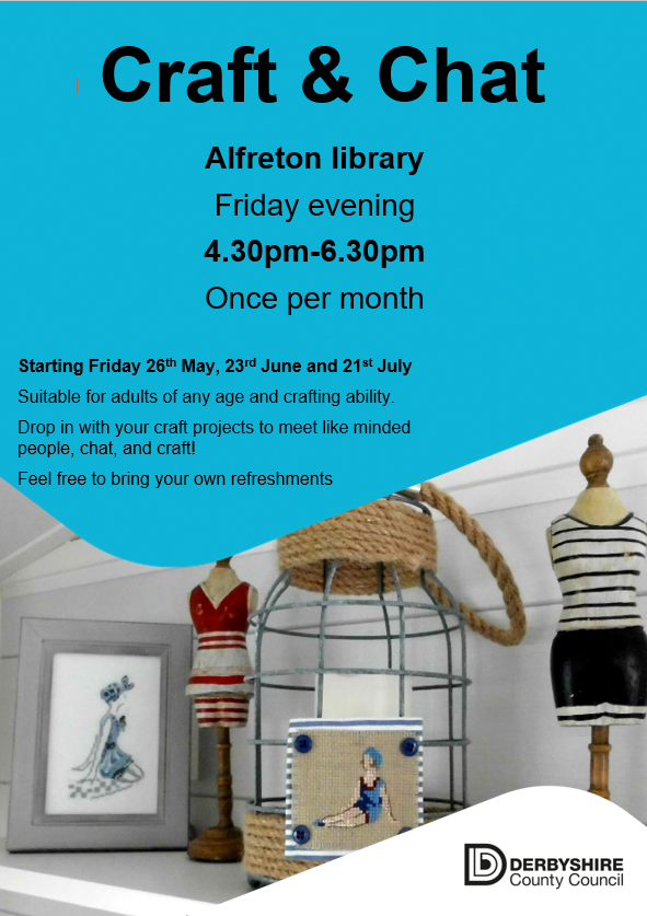 Alfreton Library will host Craft & Chat sessions during the summer months