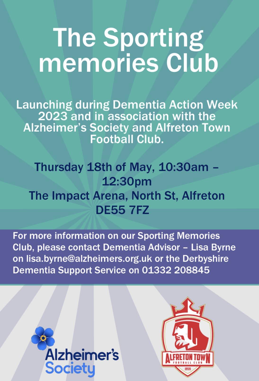 The Sporting Memories Club will launch at Alfreton Town FC on May 18