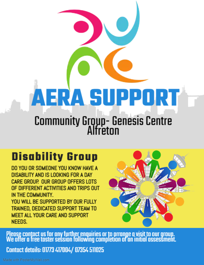 Aera Support - a new disability support group to be based at the Genesis Centre in Alfreton