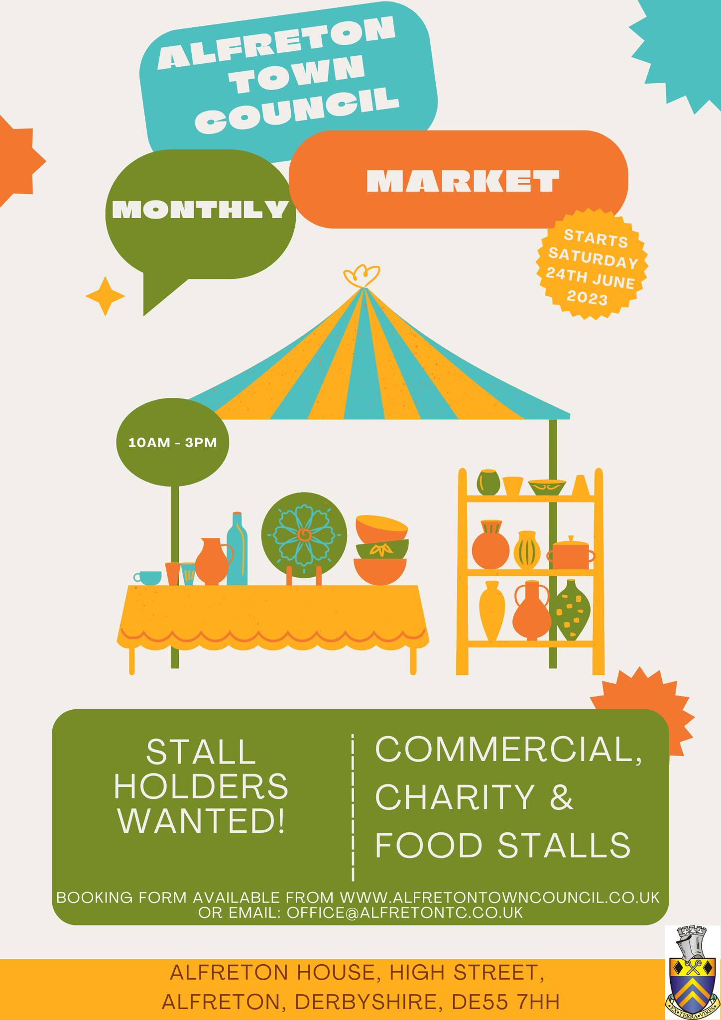 Alfreton Town Council is launching a monthly market to take place at Alfreton House