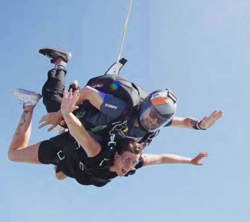 Rhia Mclean, office manager at A1 Comms, completed a sky dive to raise money for A1 Comms