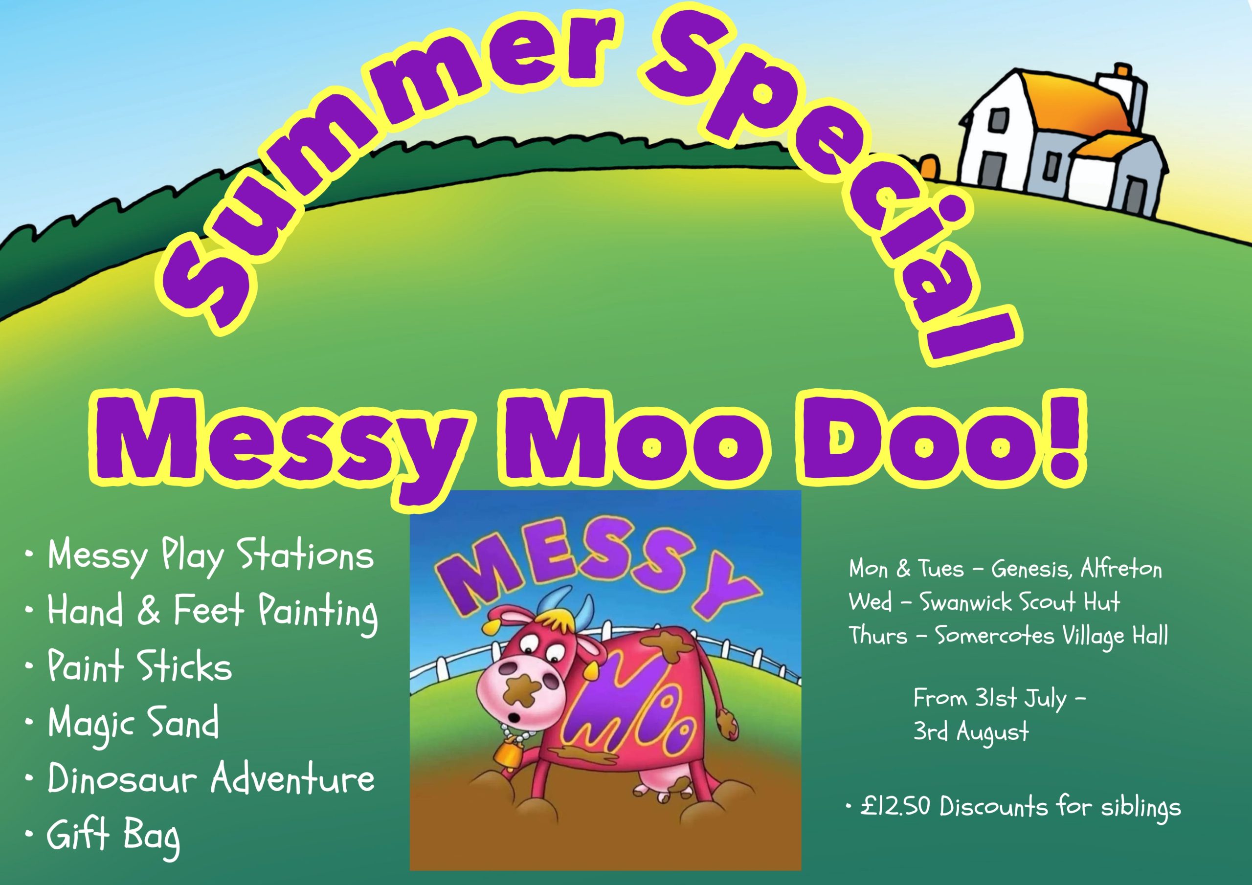 Moo Music will run special messy play sessions in Alfreton, Swanwick and Somercotes this summer