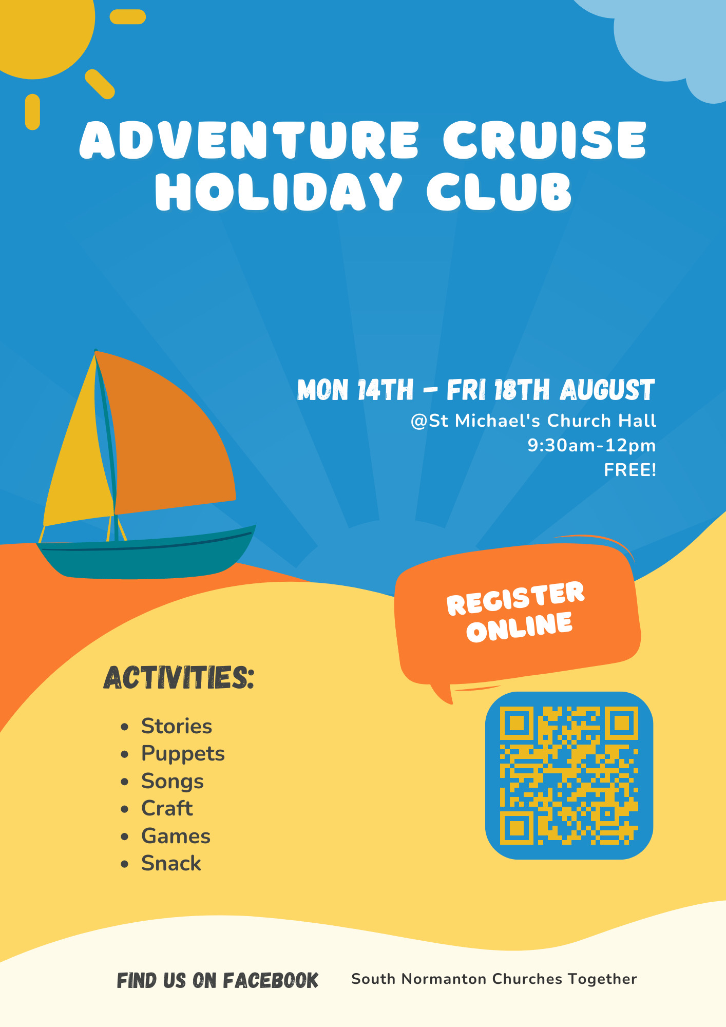 Adventure Cruise Holiday Club will take place at St Michael's Church Hall in South Normanton