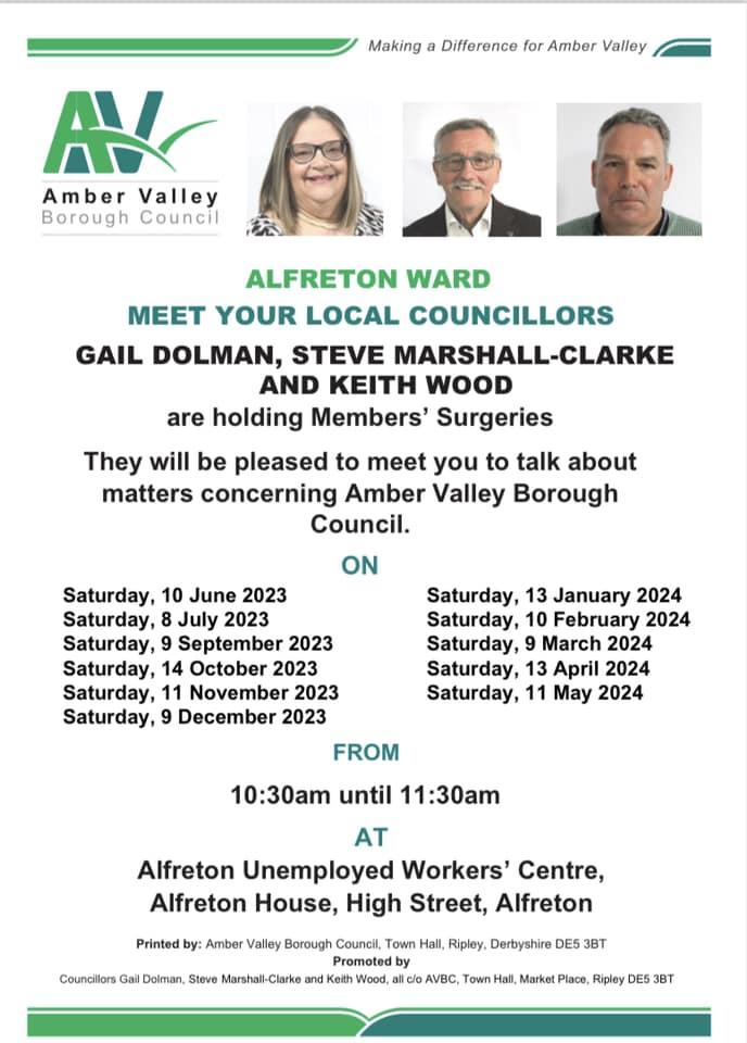 An opportunity to meet Alfreton Ward councillors